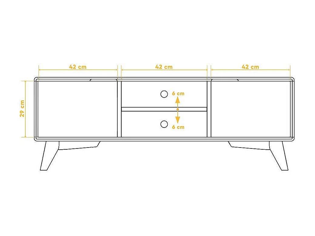 Fernsehboard in Weiß und Wildeiche Türen