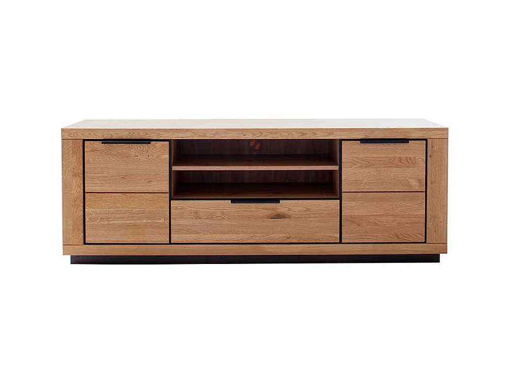TV Lowboard aus MDF und Massivholz Metallgriffen
