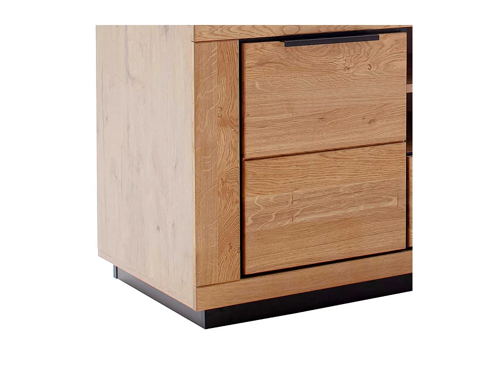 TV Lowboard aus MDF und Massivholz Metallgriffen