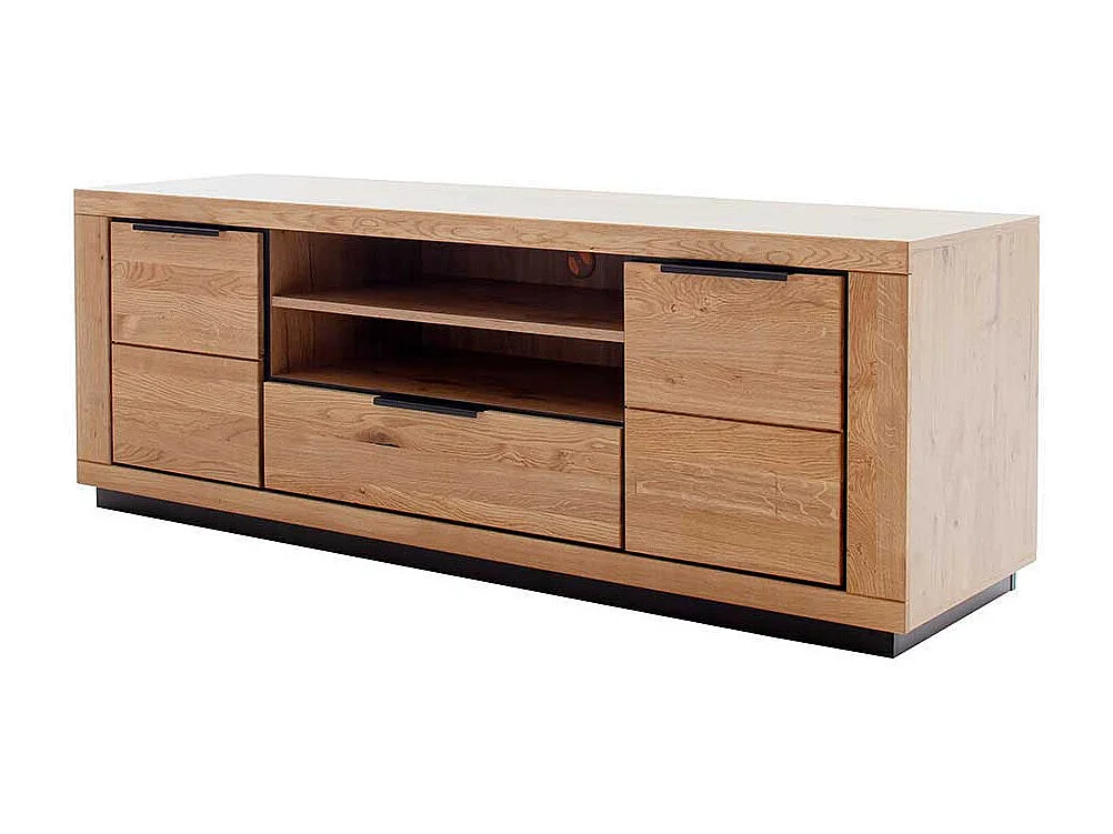 TV Lowboard aus MDF und Massivholz Metallgriffen