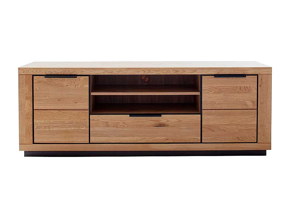 TV Lowboard aus MDF und Massivholz Metallgriffen
