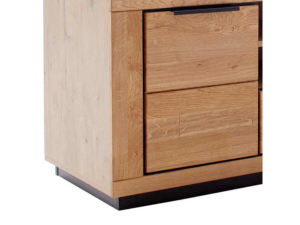 TV Lowboard aus MDF und Massivholz Metallgriffen