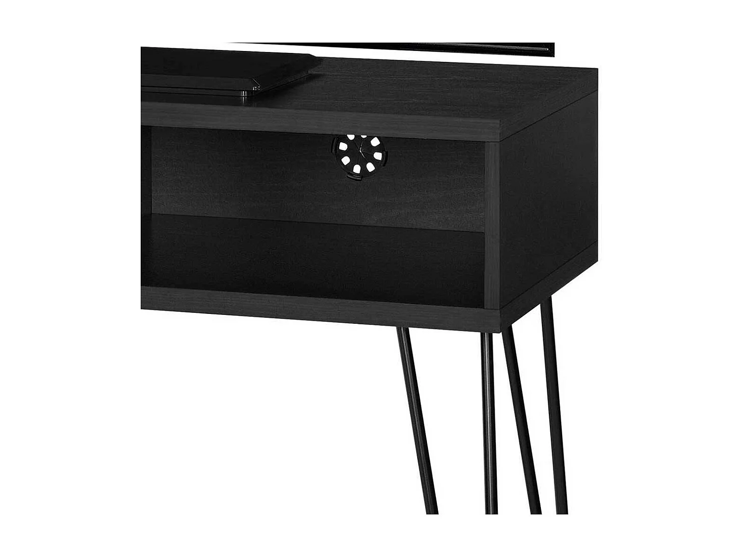 TV Board mit zwei offenen Gerätefächern Hairpin Legs