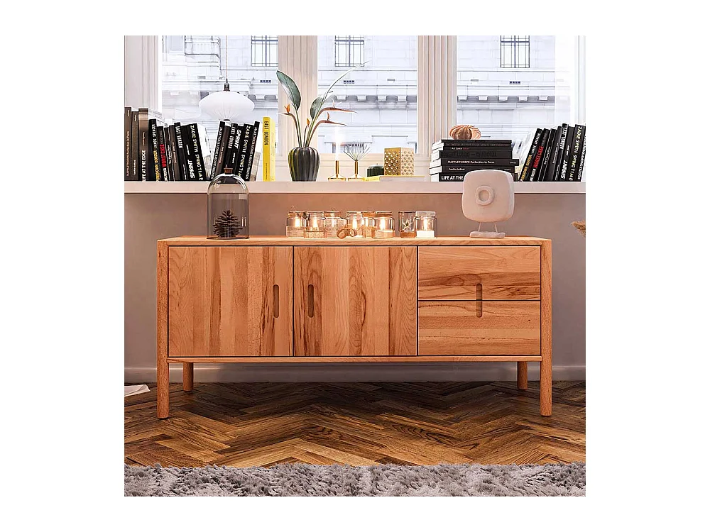 Lowboard Wildbuche geölt aus Massivholz Soft Close Funktion