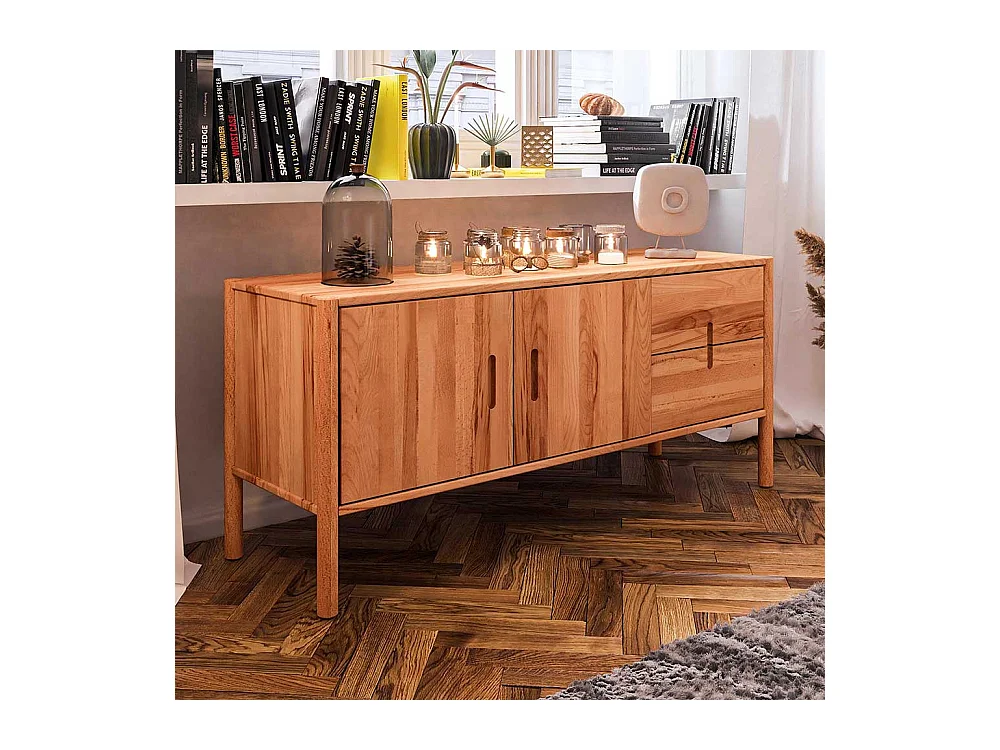 Lowboard Wildbuche geölt aus Massivholz Soft Close Funktion