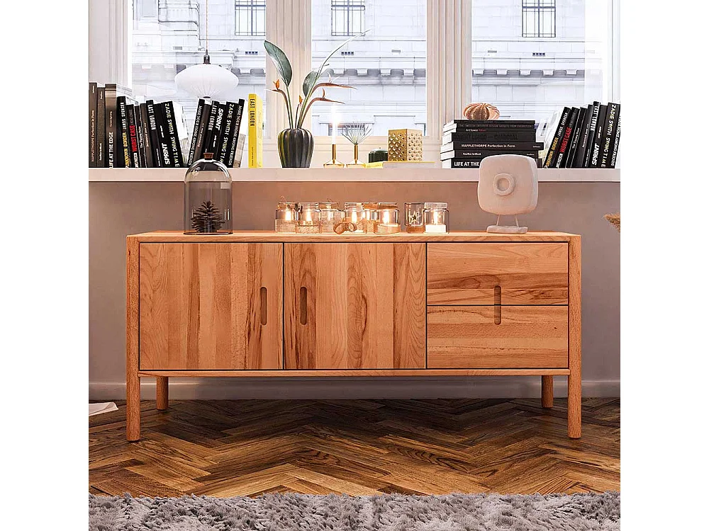 Lowboard Wildbuche geölt aus Massivholz Soft Close Funktion