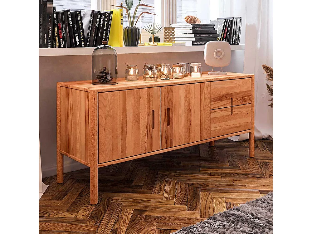 Lowboard Wildbuche geölt aus Massivholz Soft Close Funktion