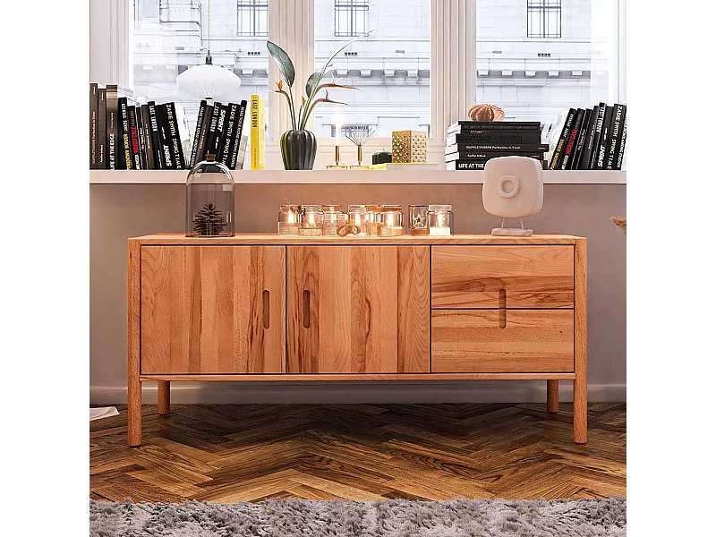 Lowboard Wildbuche geölt aus Massivholz Soft Close Funktion