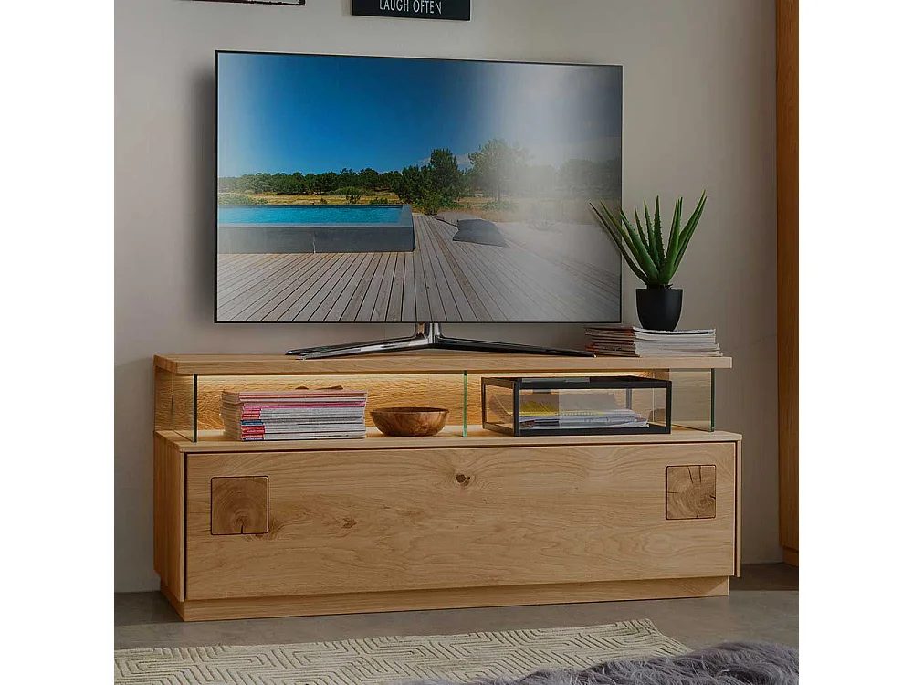 Flachstrecke Wohnzimmer aus Wildeiche Massivholz modernem Design