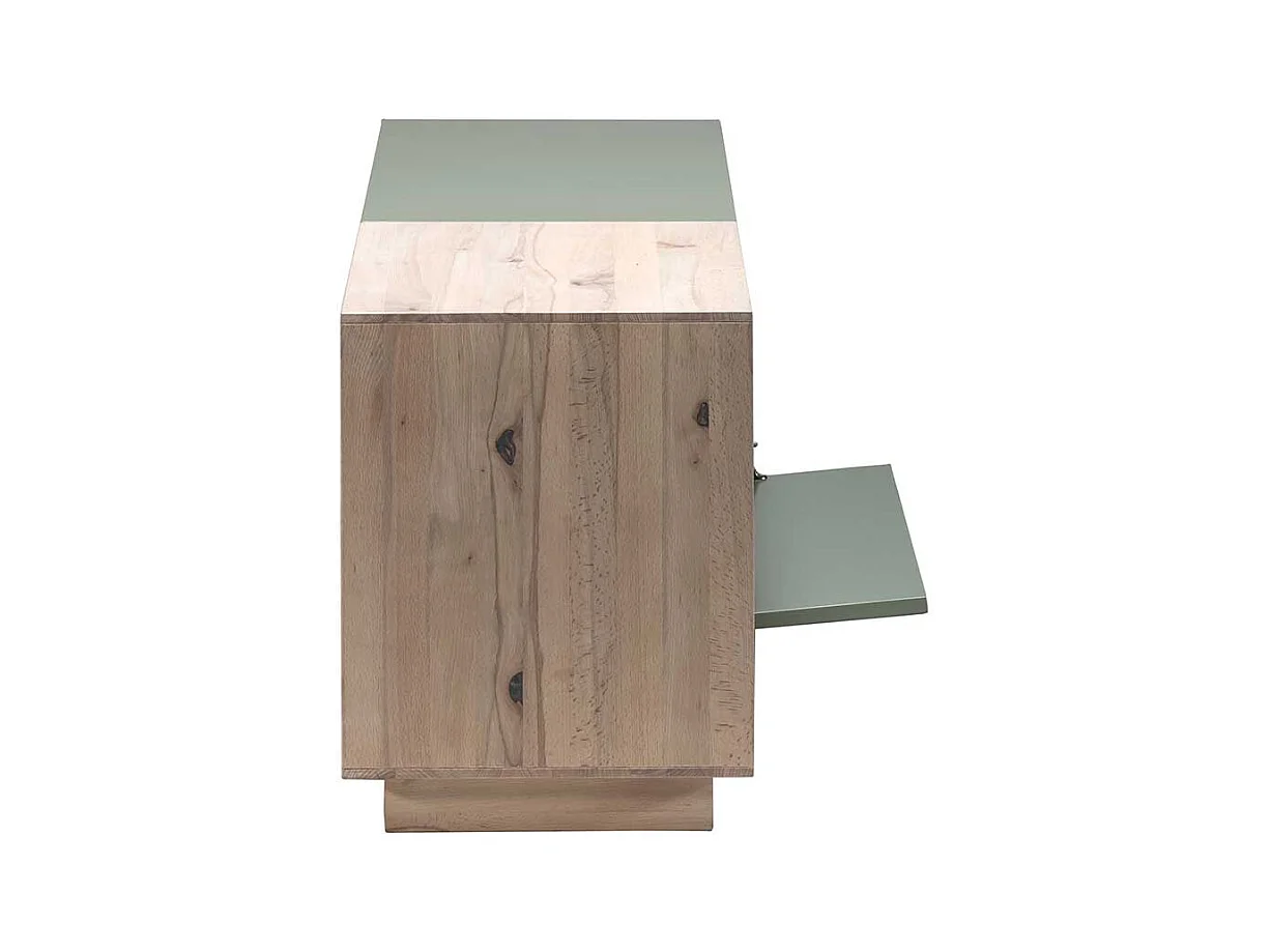 TV Board in Beton Grau und Buche hell 140 cm breit