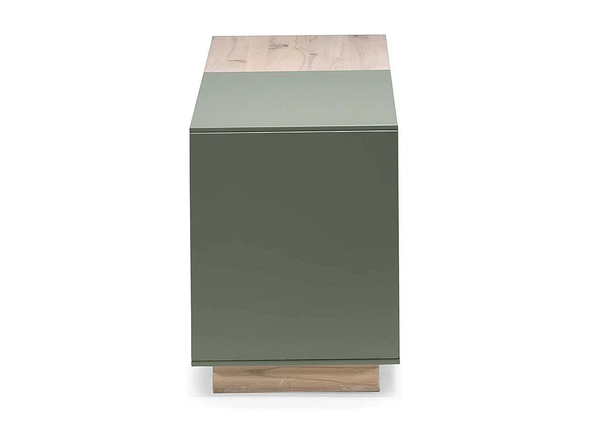 TV Board in Beton Grau und Buche hell 140 cm breit