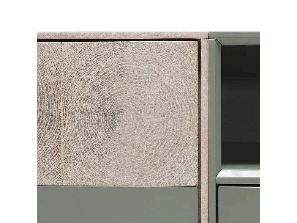 TV Board in Beton Grau und Buche hell 140 cm breit