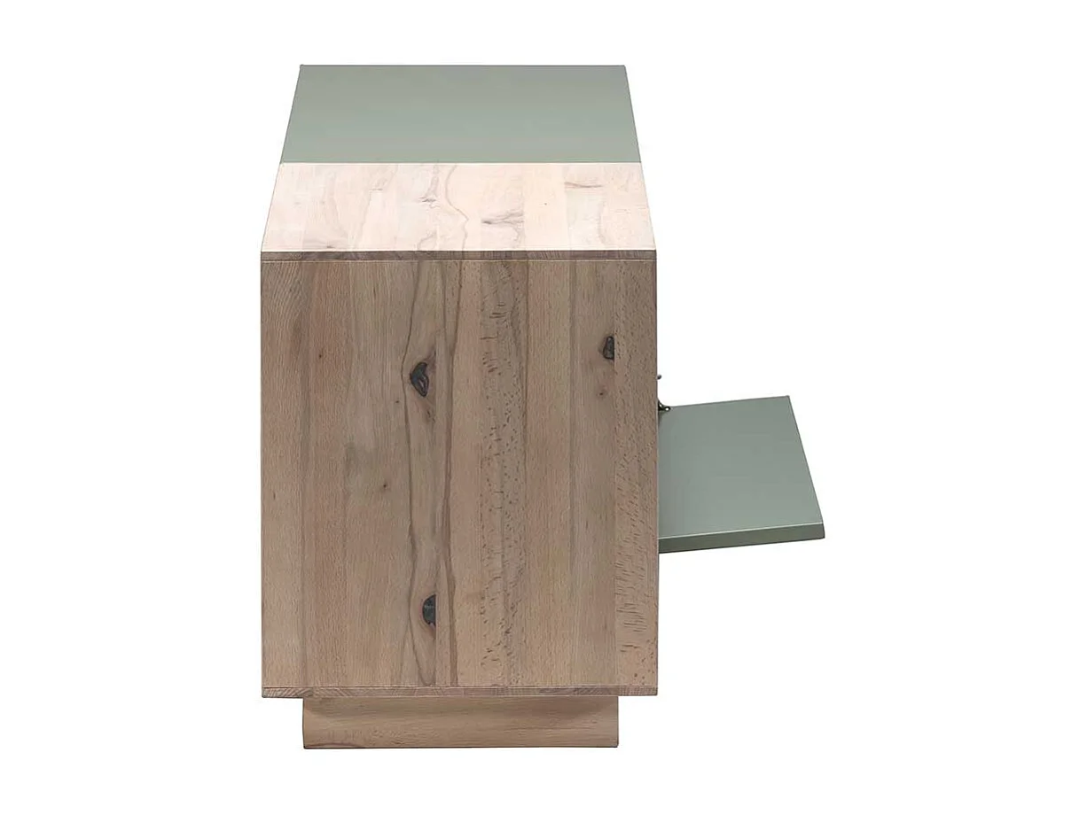 TV Board in Beton Grau und Buche hell 140 cm breit