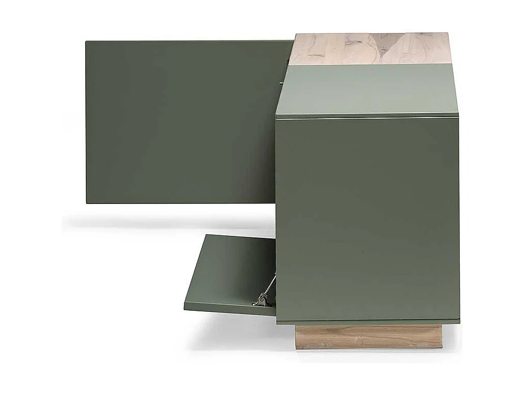 TV Board in Beton Grau und Buche hell 140 cm breit