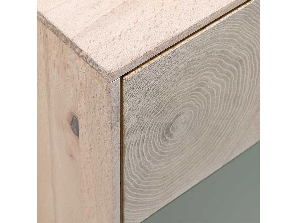 TV Board in Beton Grau und Buche hell 140 cm breit