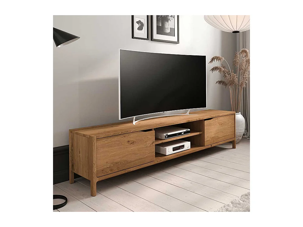 TV Board Lowboard mit offenen Fächern und Türen