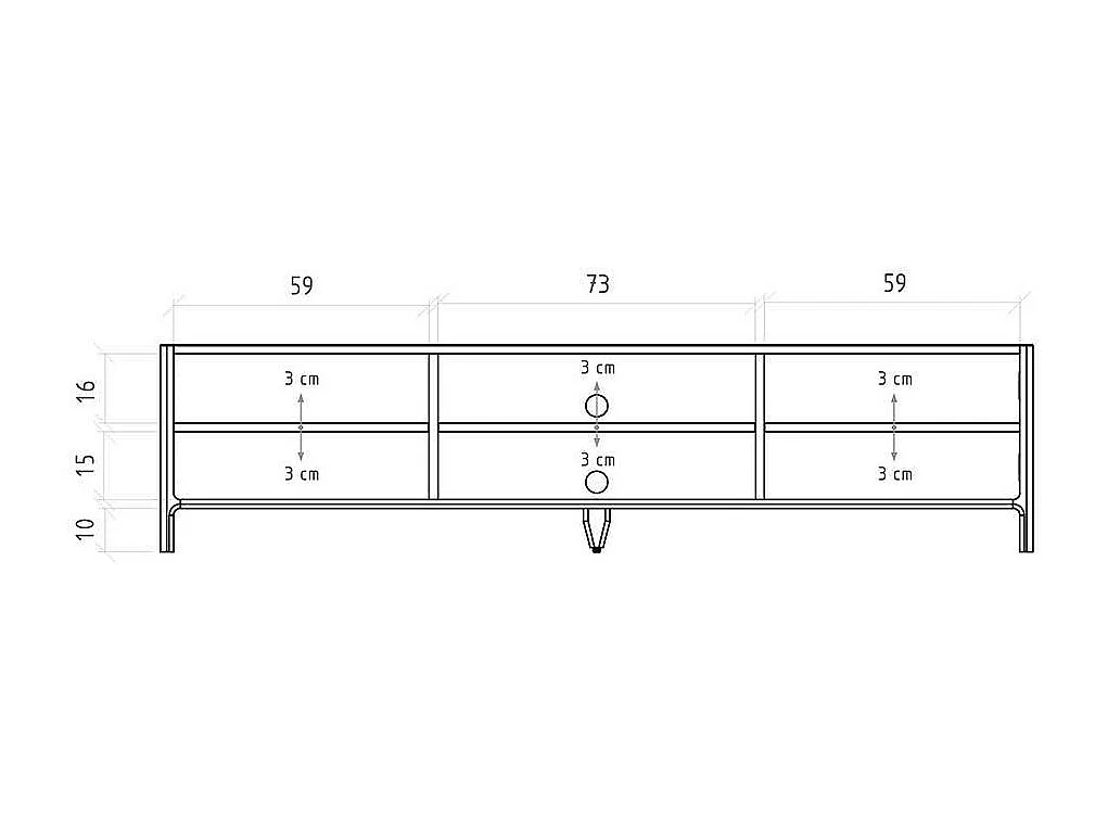 TV Board Lowboard mit offenen Fächern und Türen