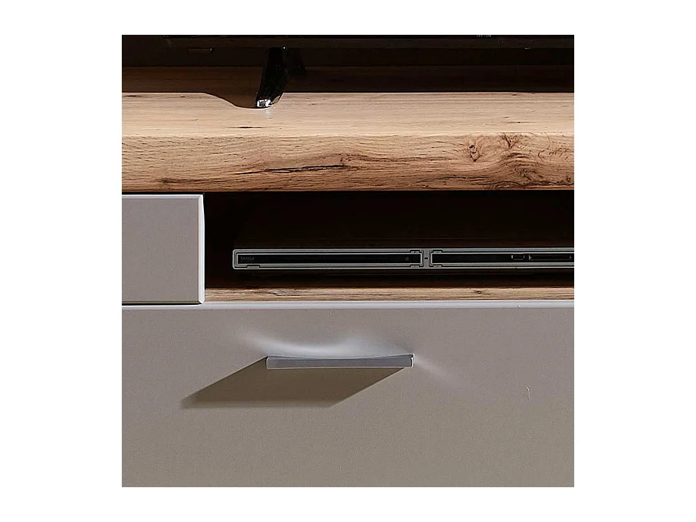 TV Lowboard in Grau und Eiche Optik 140 cm breit