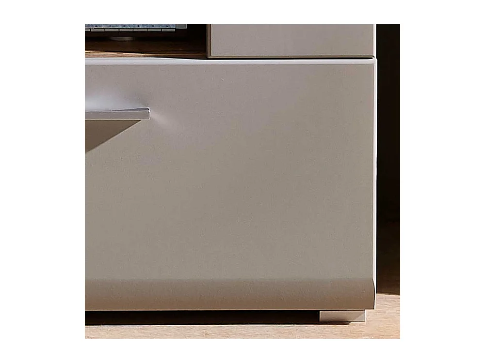 TV Lowboard in Grau und Eiche Optik 140 cm breit