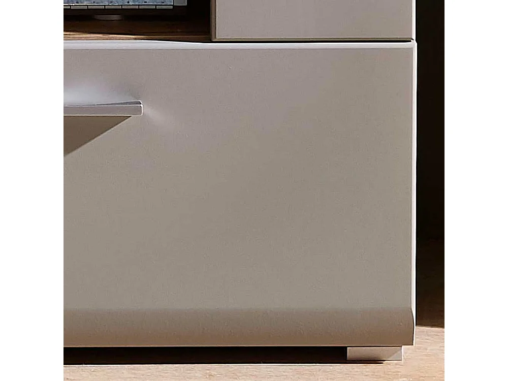 TV Lowboard in Grau und Eiche Optik 140 cm breit