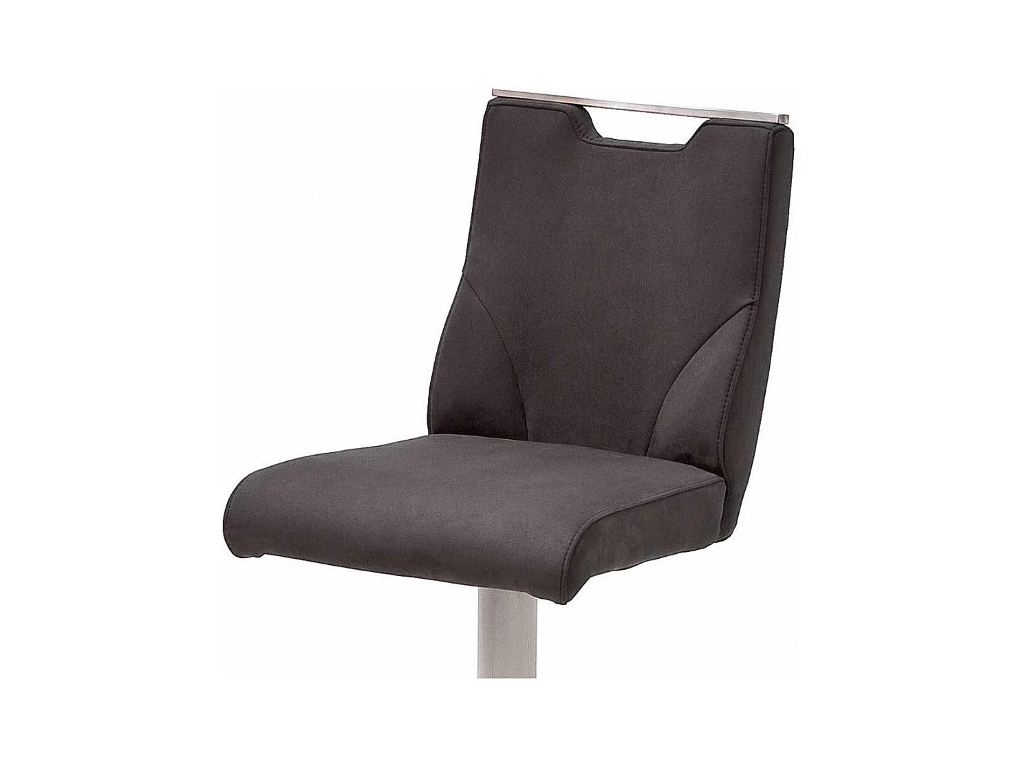 Barstuhl in Anthrazit Kunstleder Rückenlehne