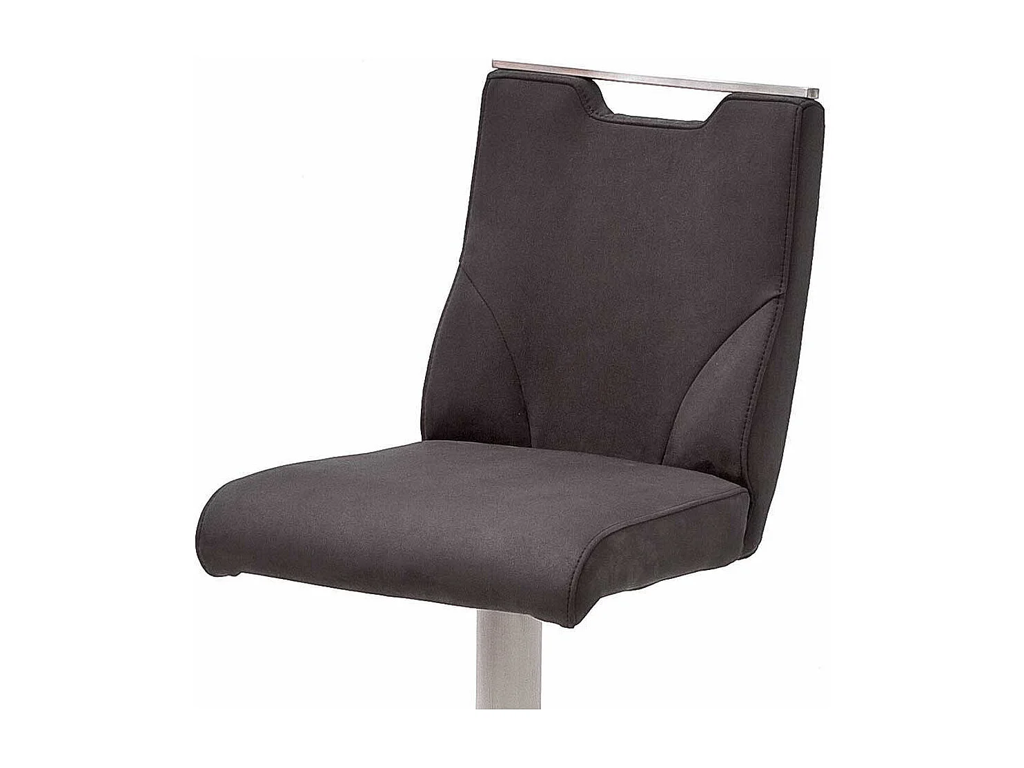 Barstuhl in Anthrazit Kunstleder Rückenlehne