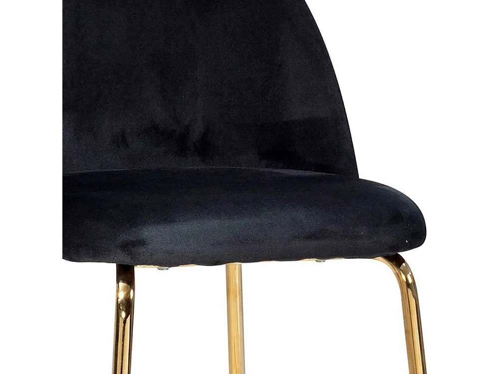 Barstuhl Tresenhocker in Schwarz und Goldfarben (2er Set)