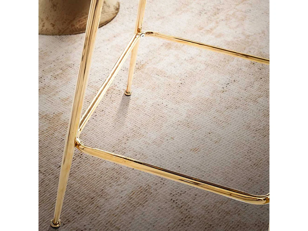 Barstuhl Tresenhocker in Schwarz und Goldfarben (2er Set)