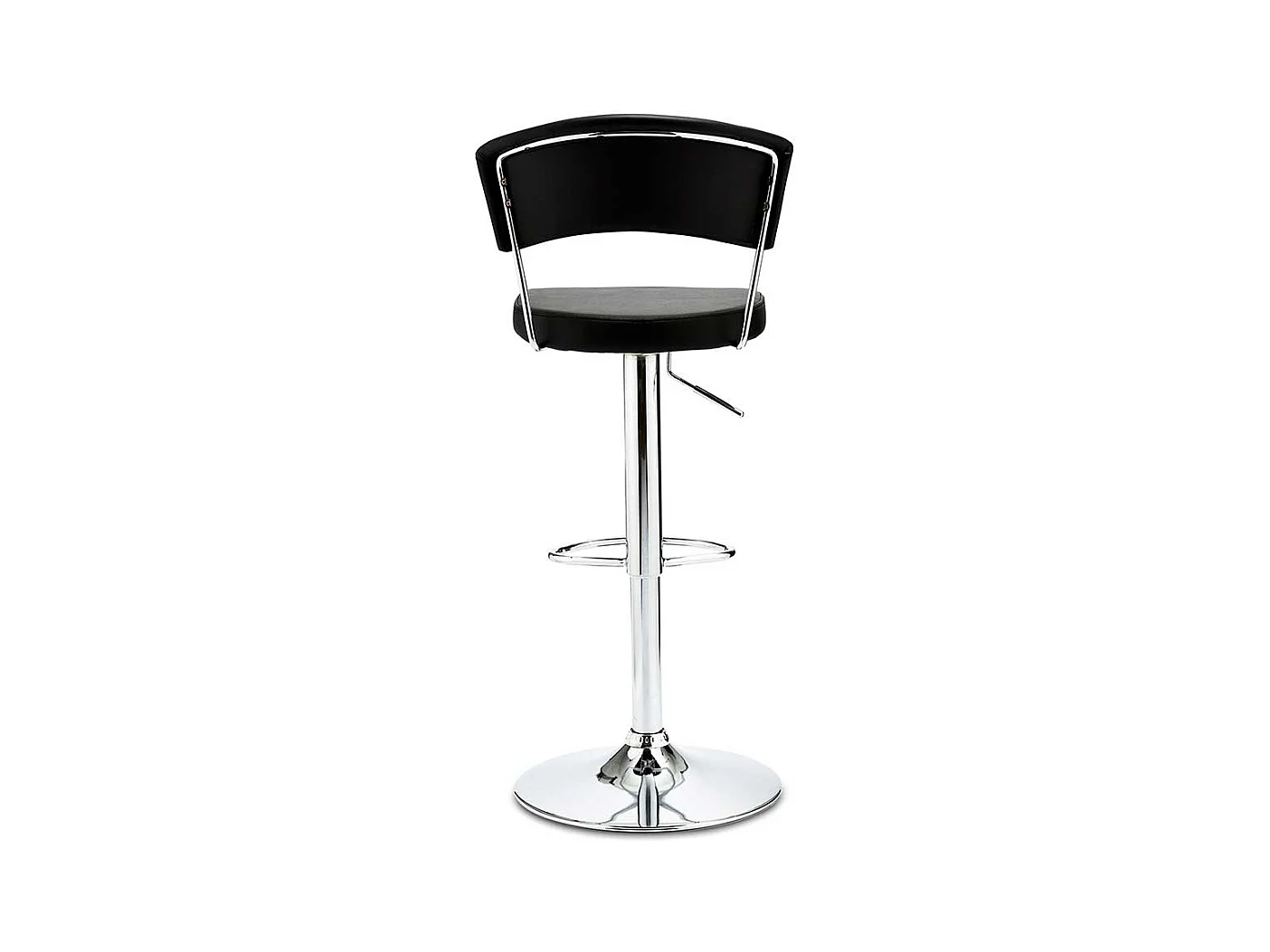 Kunstleder Barst�hle in Schwarz und Chromfarben dreh- und h�henverstellbar (2er Set)