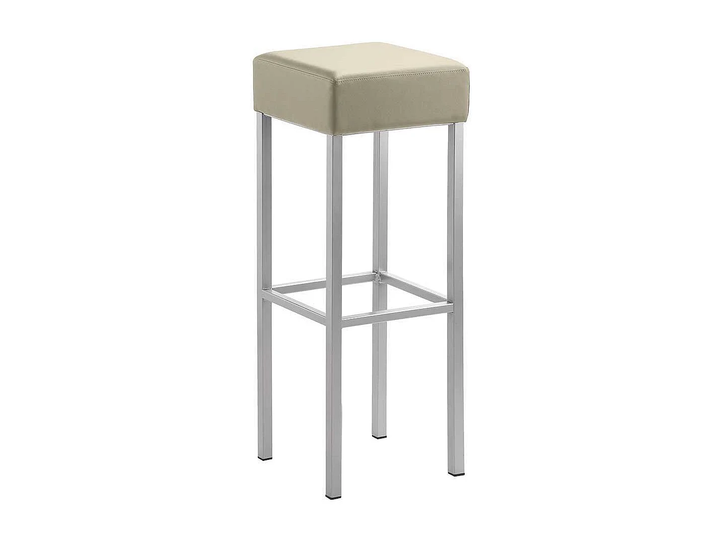 Hochhocker mit Vierfußgestell aus Metall quadratischer Form