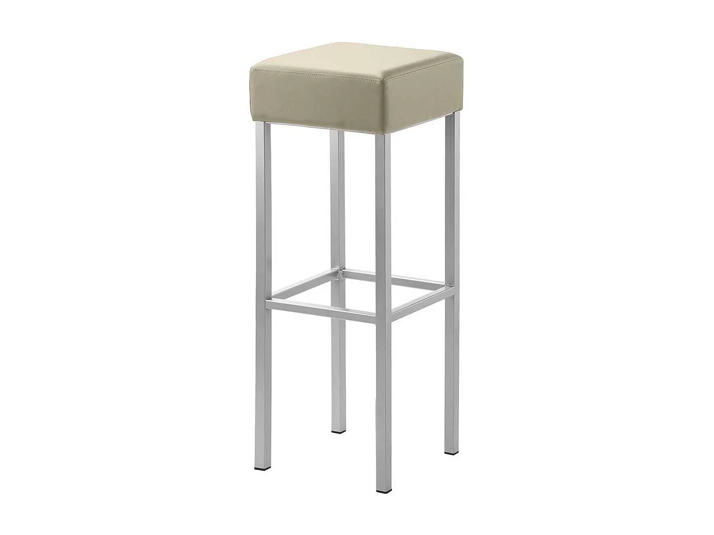 Hochhocker mit Vierfußgestell aus Metall quadratischer Form