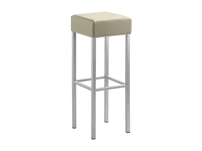 Hochhocker mit Vierfußgestell aus Metall quadratischer Form