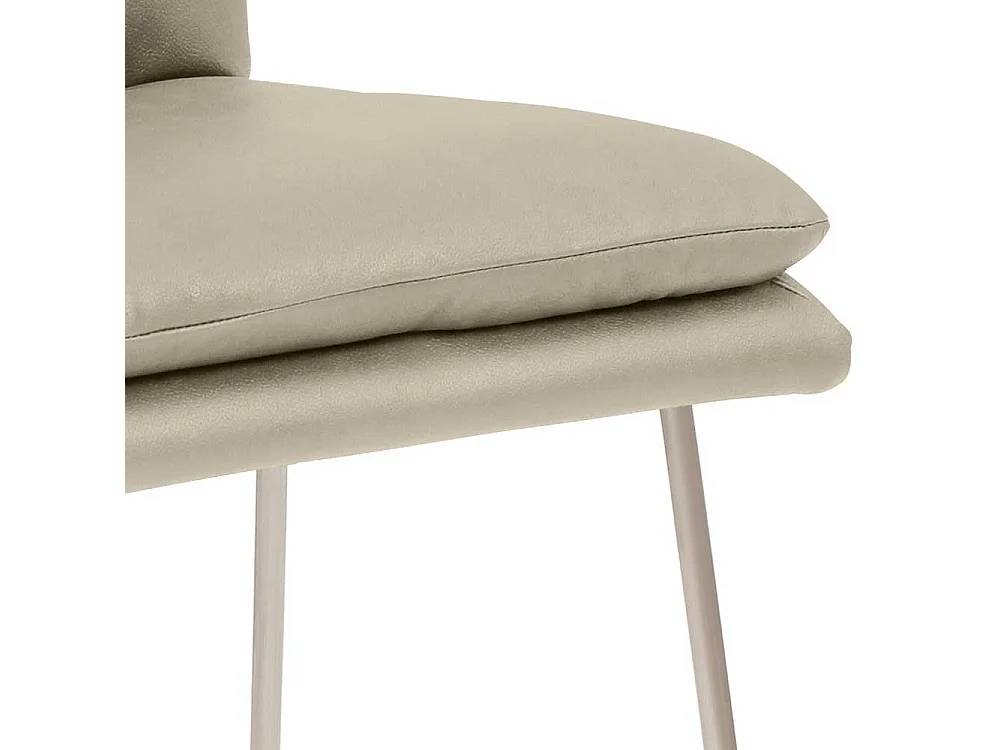 Kuechenhocker mit Bügelgestell gebürstetem Edelstahl