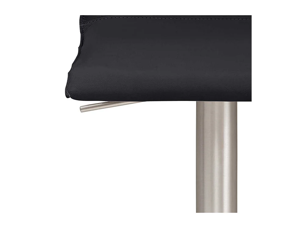 Echtlederbarhocker in Schwarz Chromfarben gebürstet