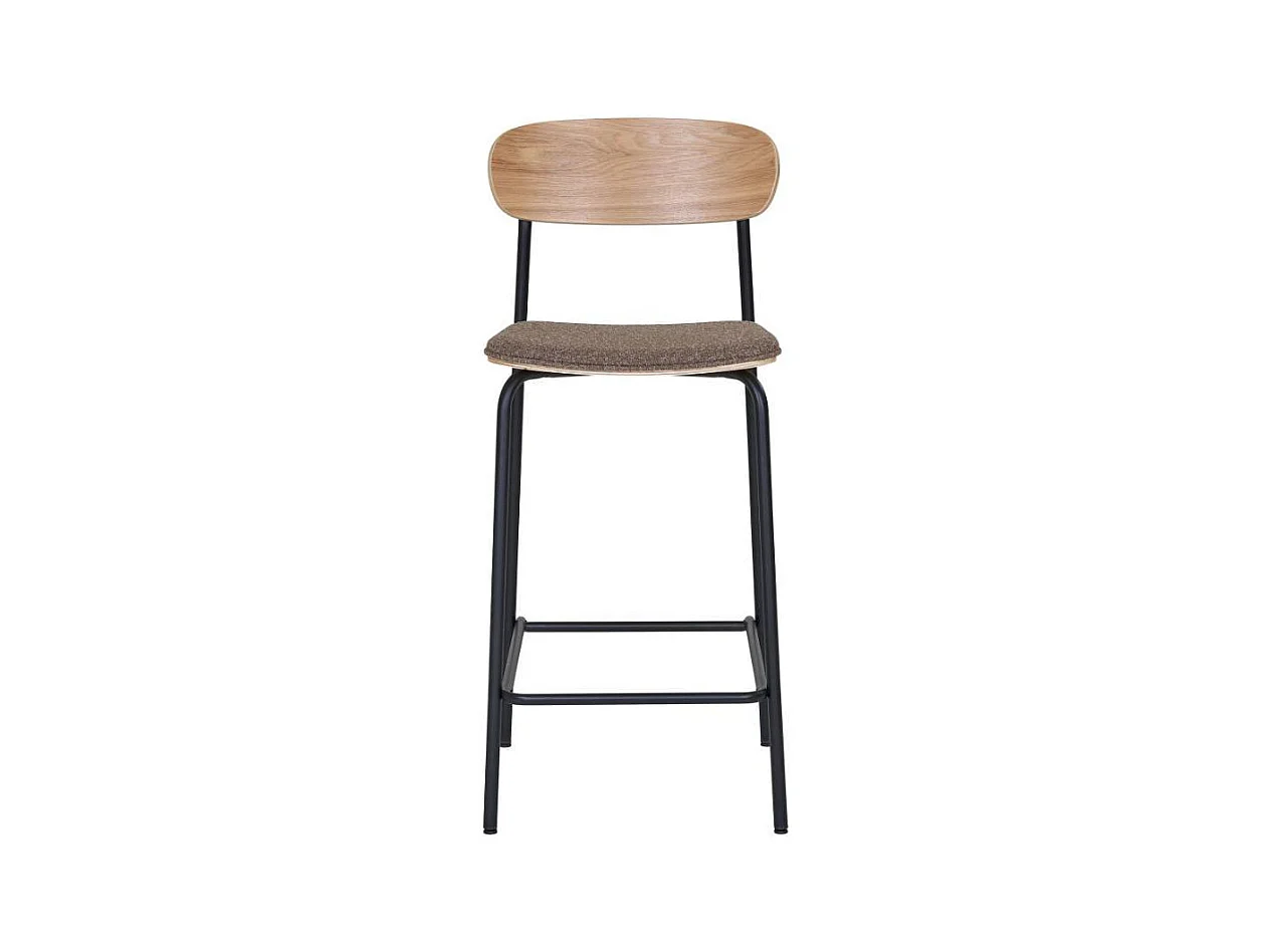 Barstuhl Tresenstuhl mit Rückenlehne echtholzfurniert (2er Set)