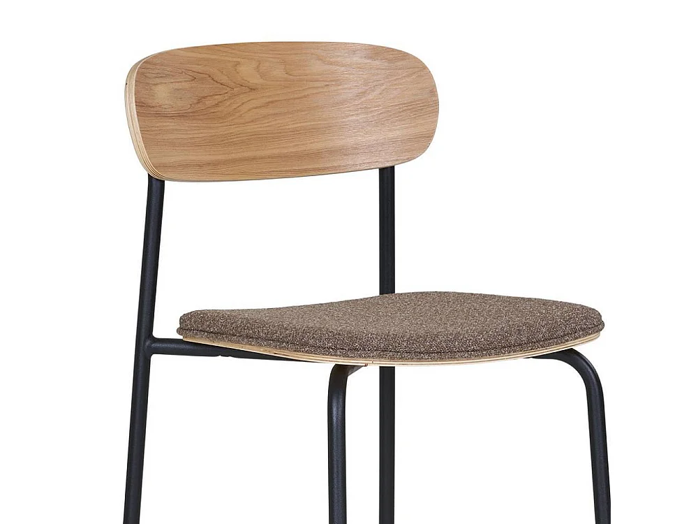 Barstuhl Tresenstuhl mit Rückenlehne echtholzfurniert (2er Set)