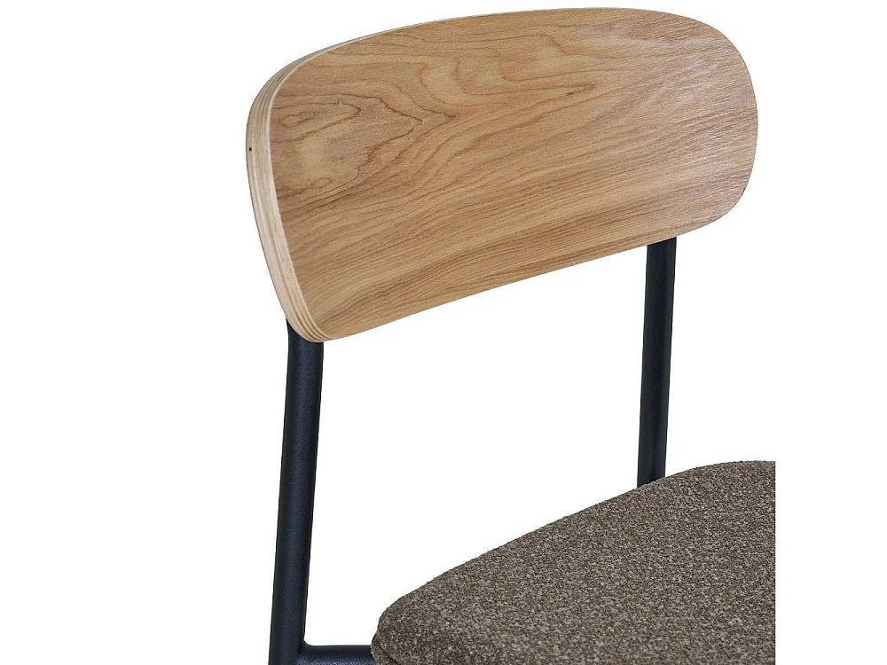 Barstuhl Tresenstuhl mit Rückenlehne echtholzfurniert (2er Set)