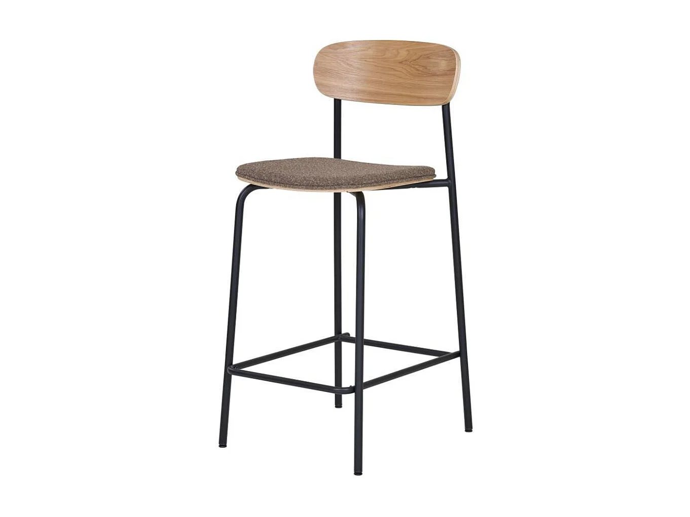 Barstuhl Tresenstuhl mit Rückenlehne echtholzfurniert (2er Set)