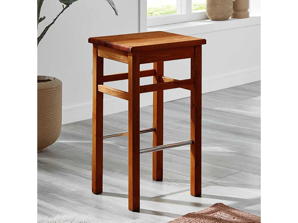Barhocker Kiefer massiv in Bernsteinfarben 75 cm Sitzhöhe