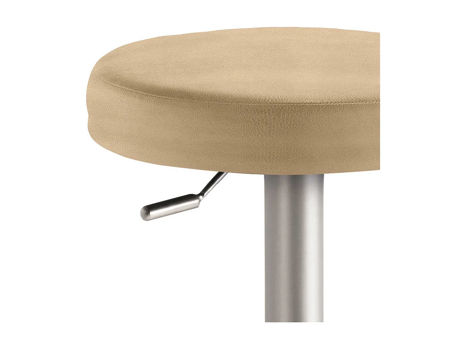 Hocker mit Gasdrucklift in Beige Chromfarben