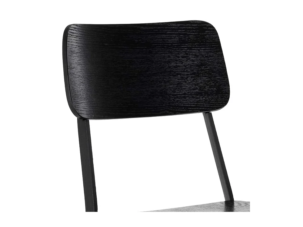 Barhocker in Schwarz Lehne (2er Set)