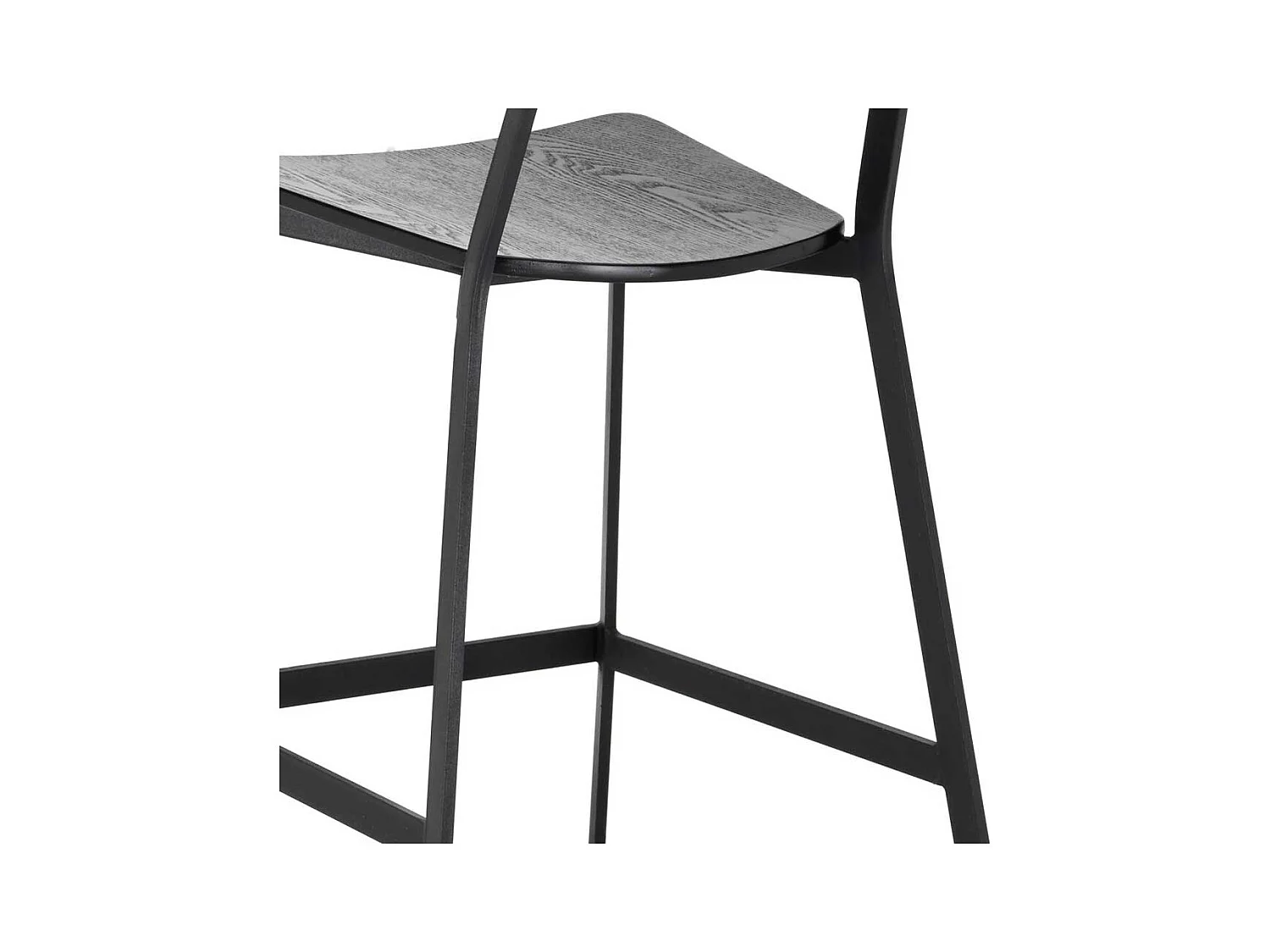 Barhocker in Schwarz Lehne (2er Set)