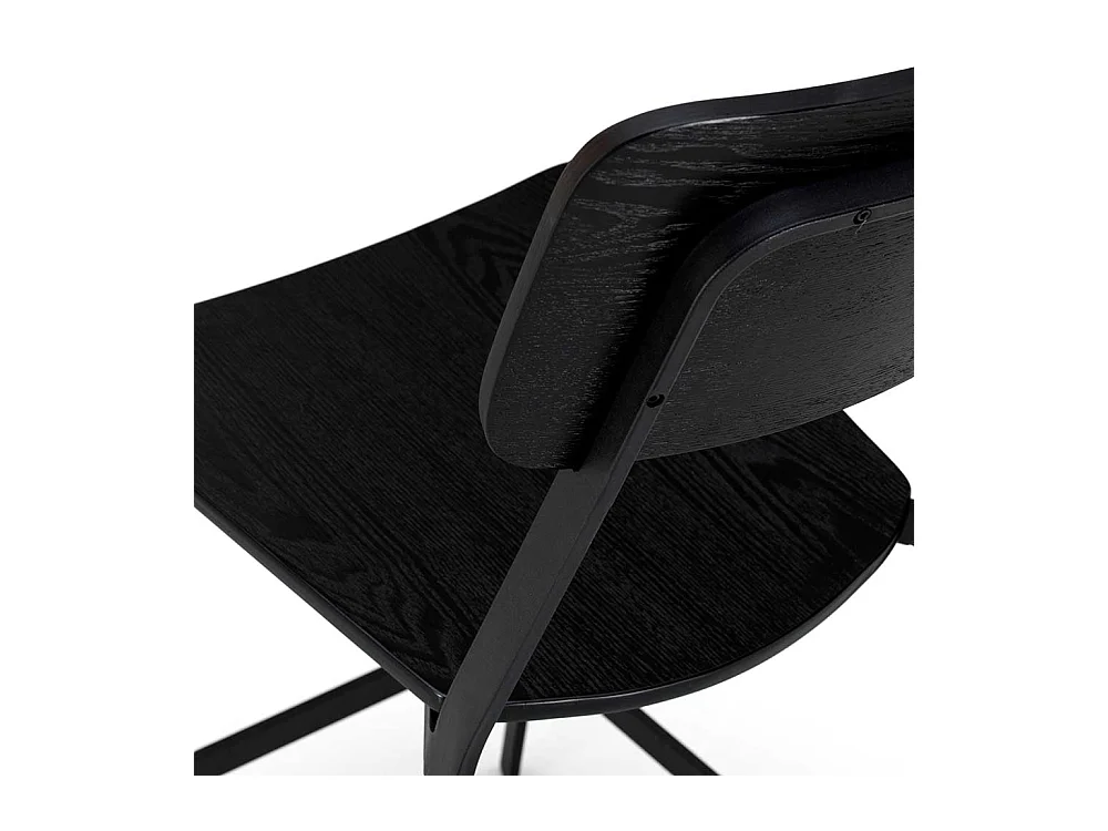 Barhocker in Schwarz Lehne (2er Set)