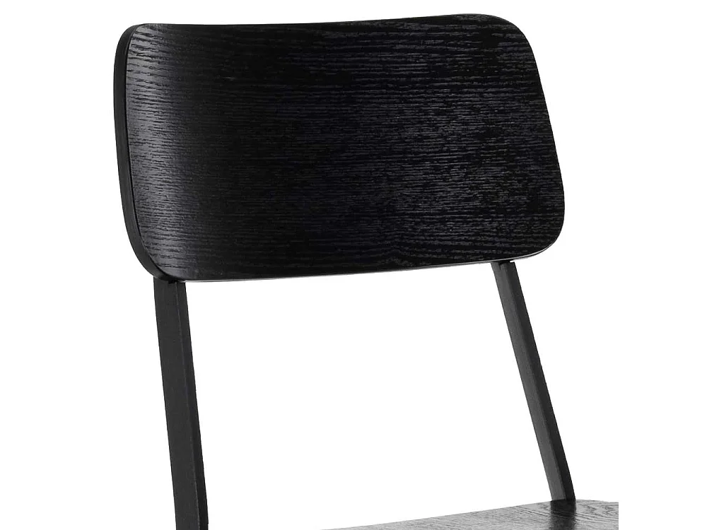 Barhocker in Schwarz Lehne (2er Set)