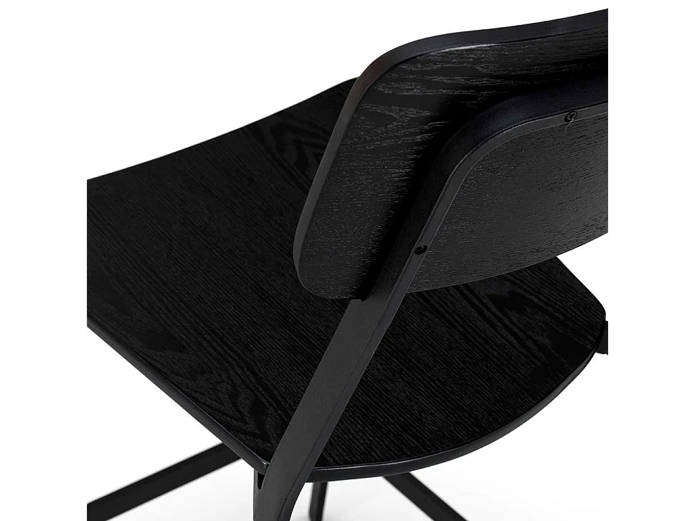 Barhocker in Schwarz Lehne (2er Set)