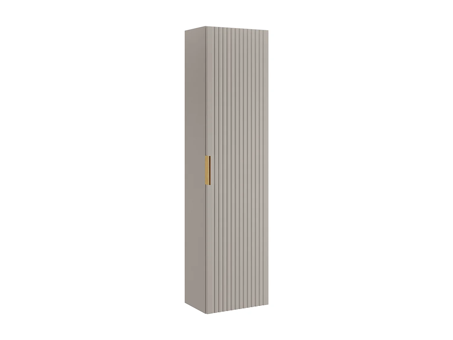 Meuble de salle de bain suspendu strié avec vasque à poser carrée et colonne - Coloris beige - 80 cm - ZEVARA