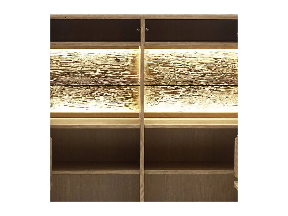 Highboard Vitrine mit LED Beleuchtung und Glastüren