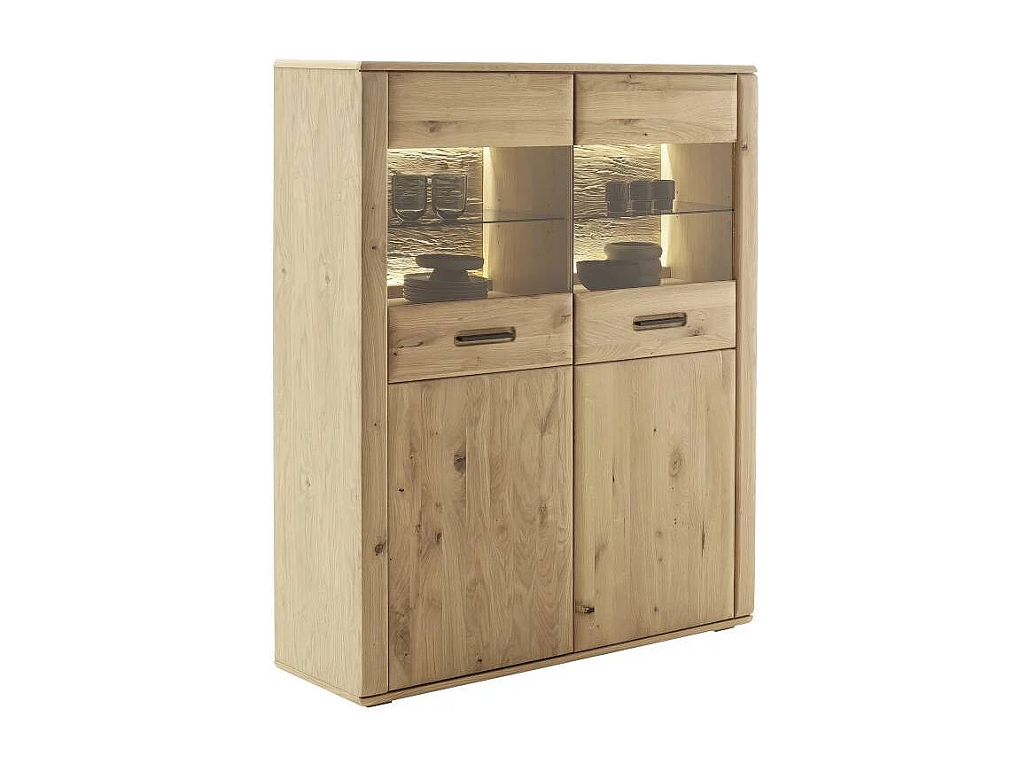 Highboard Vitrine mit LED Beleuchtung und Glastüren