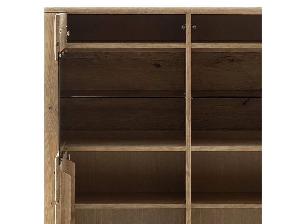 Highboard Vitrine mit LED Beleuchtung und Glastüren