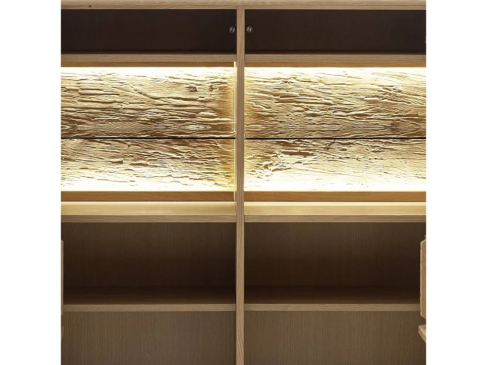 Highboard Vitrine mit LED Beleuchtung und Glastüren